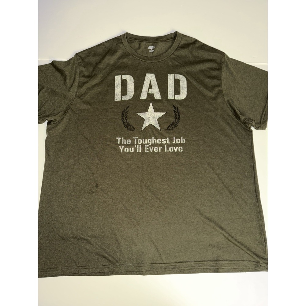 Men 3XL Dad Graphic T‑Shirt Green Father Patriotic Grunge Military Gift NEW